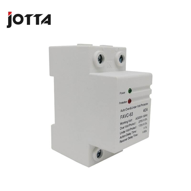 40A 230V Household Din rail automatic recovery reconnect over voltage and under voltage adjustable protective device protector