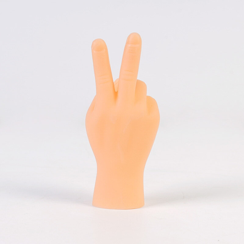 Simulation little hands funny mini hands foot finger sleeve silicone hand puppet novel prank finger toys tease cat props
