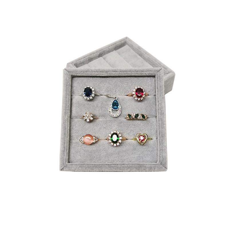 Bandeja pequena exibição de anel de veludo, 10*10cm, suporte de mostruário de joias, brincos