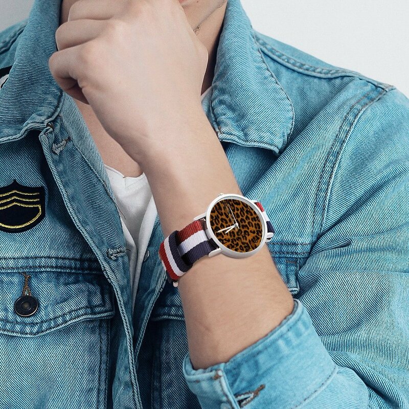 Montre-bracelet à Quartz avec motif léopard et peau d'animal pour adolescent, montre-bracelet classique avec Photo imprimée, vente en gros