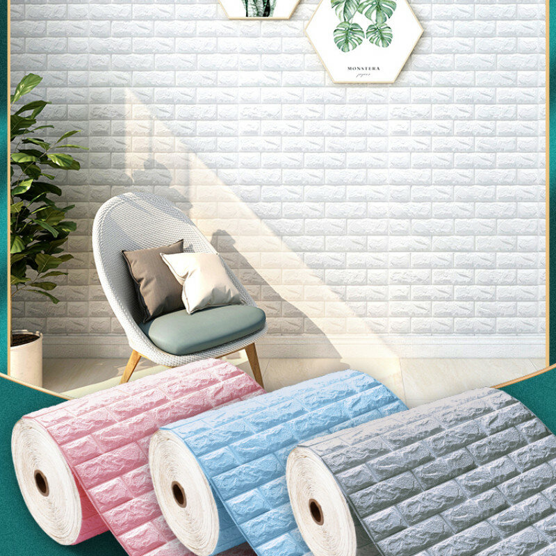 3d adesivos de parede auto adesivo espuma tijolo decoração do quarto diy 3d papel de parede decoração da sala estar adesivo para quarto das crianças suprimentos