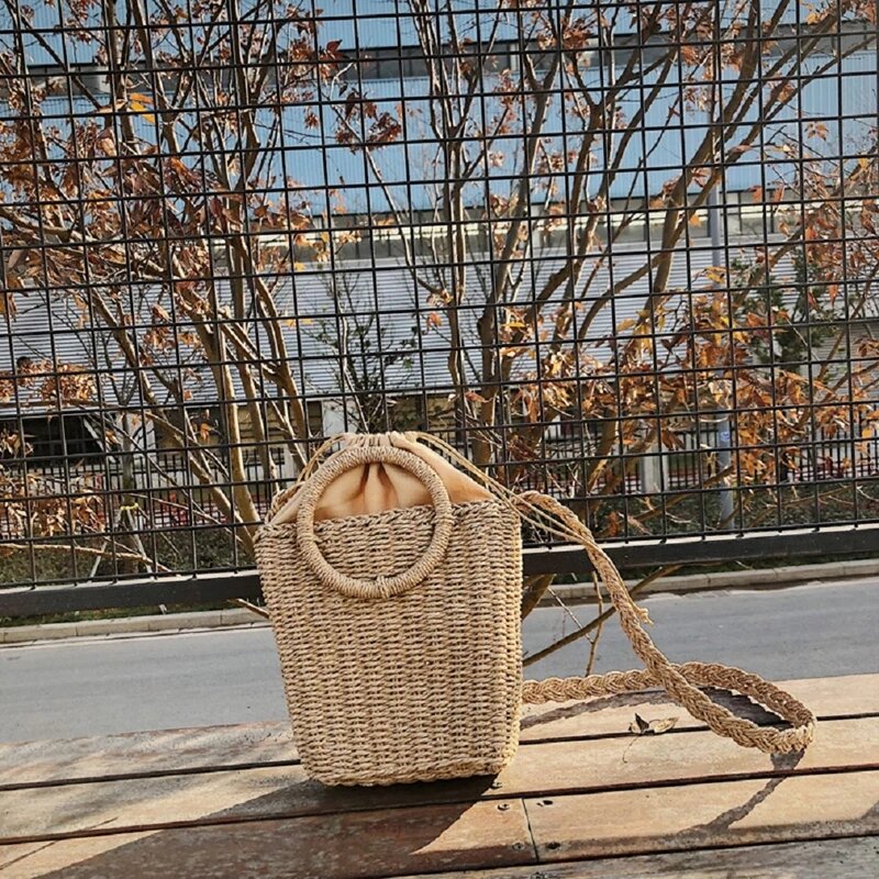 Borsa da donna in Rattan intrecciata a mano borsa in paglia borsa a tracolla in vimini fatta a mano novità