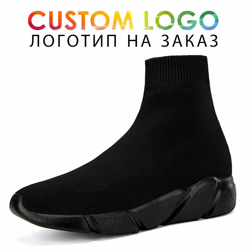 MWY-zapatos planos personalizados para mujer, zapatillas informales, calcetines, para caminar, transpirables, talla grande