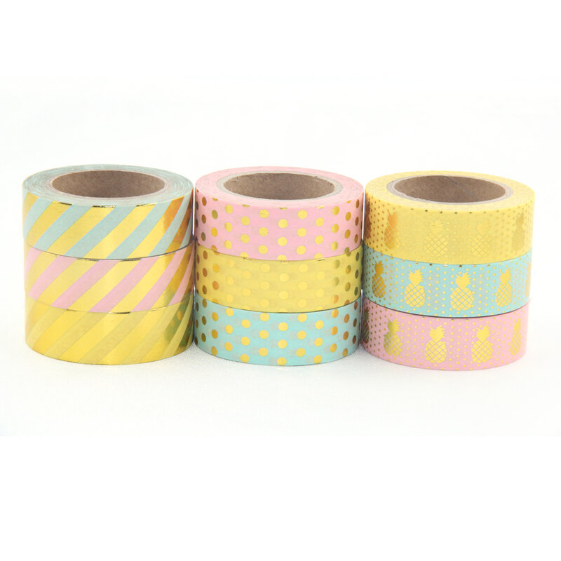 Washi-Cinta adhesiva de piña para álbum de recortes, cinta Washi japonesa de papel, 10m, venta al por mayor