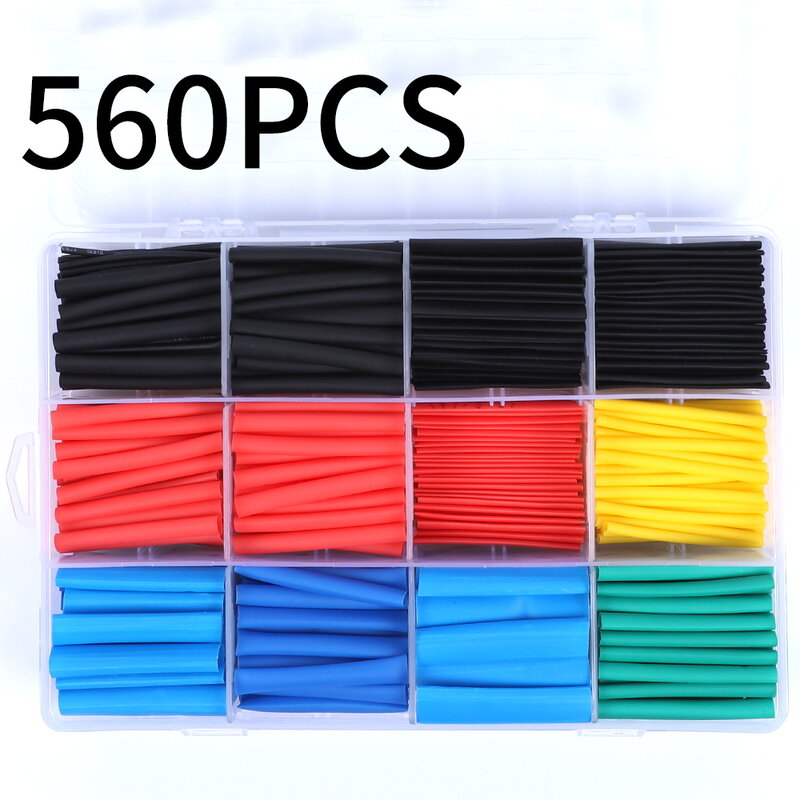 127/164/328/560Pcs Heat Shrink wrapped Shrinking Insulation Sleeving Thermal Casing Car Electrical Cable Shrink Tube Tube Kit