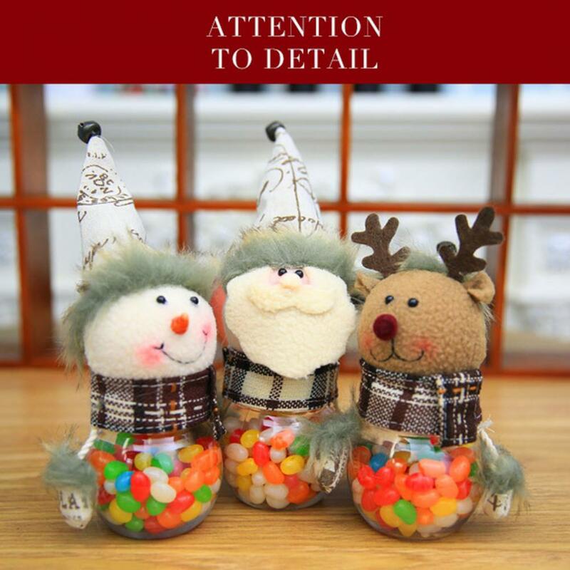 Frasco de doces dos desenhos animados anti-crack leve natal elf doces frasco saco de presente decorações para crianças