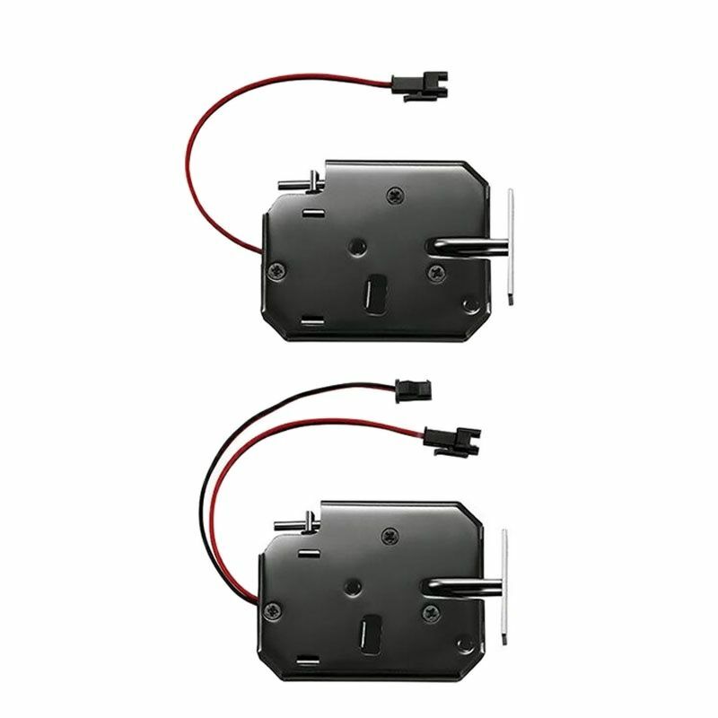 2 قطعة رائجة البيع بسيطة 12 فولت قفل خزانة الكهرومغناطيسية التحكم الكهربائي قفل خزانة قفل قفل الكربون الصلب الأسود