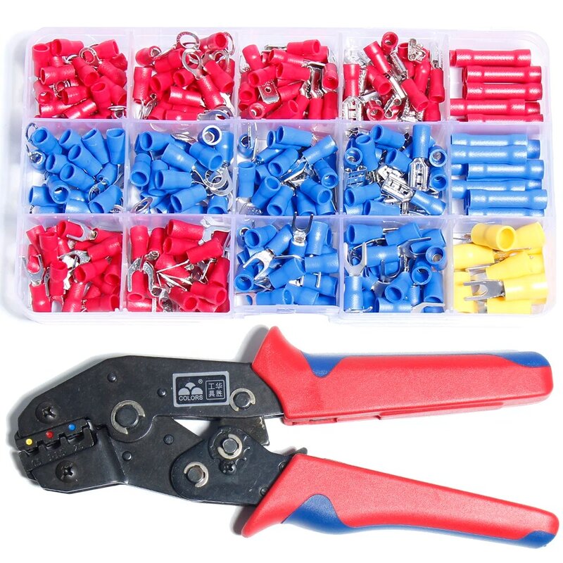 mini hand Crimping Tool 0.25-2.5mm² Crimper pliers Cable Lugs Assortment wire Terminals Connector Electrical crimp Cold Plug