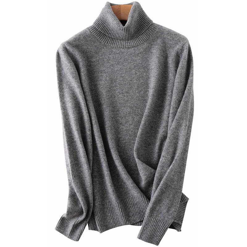 KNitknit-女性用タートルネックセーター,純粋なメリノウール100%,秋冬用の柔らかく暖かいニットセーター,y2kトップス