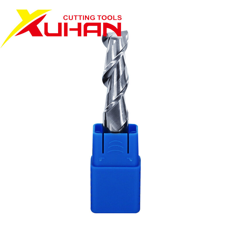 HRC50 2 Fluit Snijden Aluminium Hout Koper Verwerking Cnc Router Tungsten Staal Sprial Bit Frees Carbide End Mill