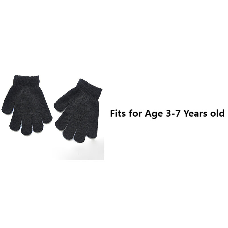 男の子と女の子のためのグローブマジックグローブ,3ペア,暖かい伸縮性のある柔らかい子供用手袋,ランダムな色