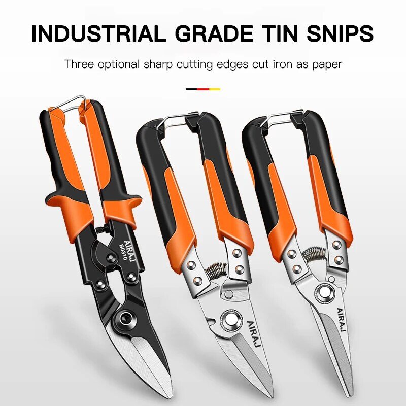 AIRAJ Tin Snips Metal Snip Aviation Scissor Iron Plate Cut cesoia utensile da lavoro industriale