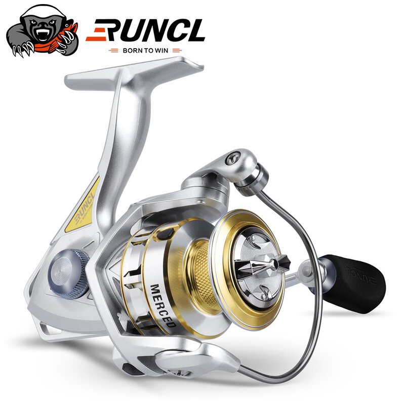 RUNCL – moulinet de pêche à tambour fixe 11kg Max, bobine métallique à grande vitesse de 5.2:1, pêche en eau salée, carpe légère, ligne d'envoi