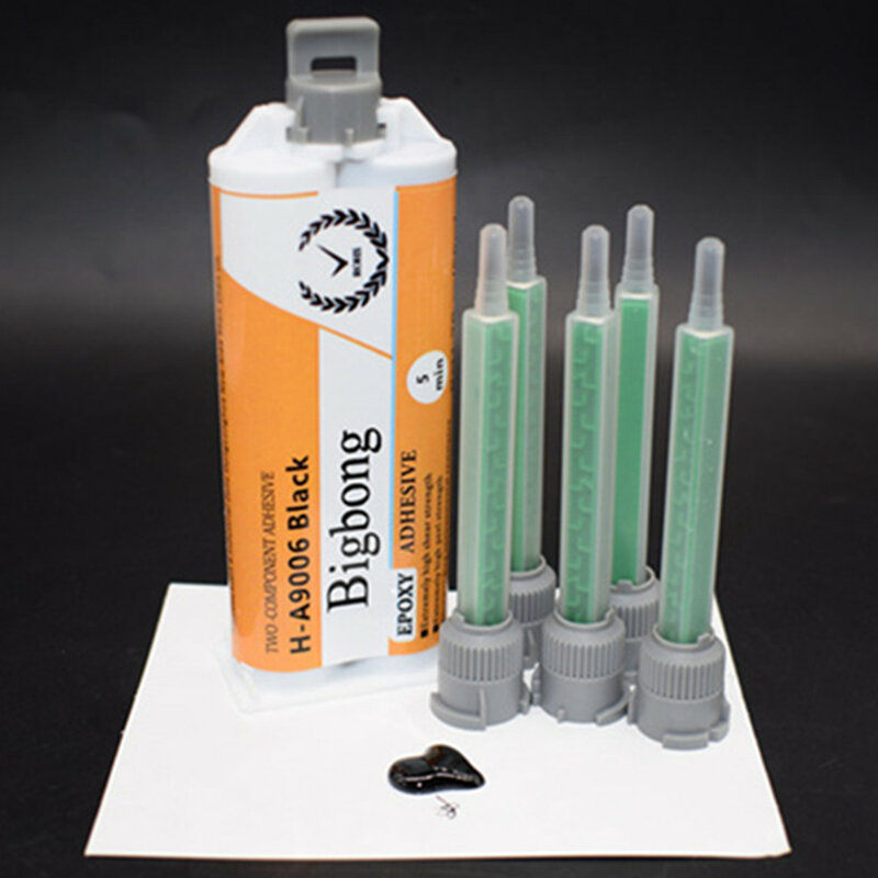 Black 50ml 1:1 Epoxy Resin AB Glue Epoxy Adhesive & 5pcs 1:1 Mixing Nozzles Static Mixer