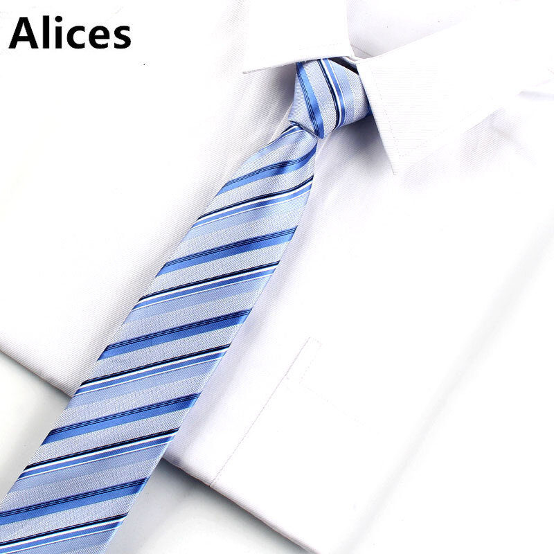 Męskie krawaty modne w paski krawaty na ślub biznes 7cm Widtch klasyczny krawat żakardowe tkany krawat mężczyźni krawat krawaty