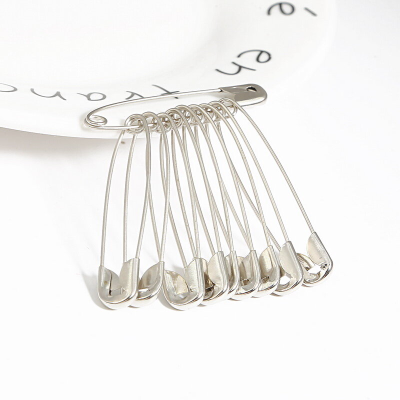 50Pcs Silver Safety Pins DIY Sewing Tools Accessory Stainless Steel Needles Large Safety Pin Small Brooch Apparel Accessories