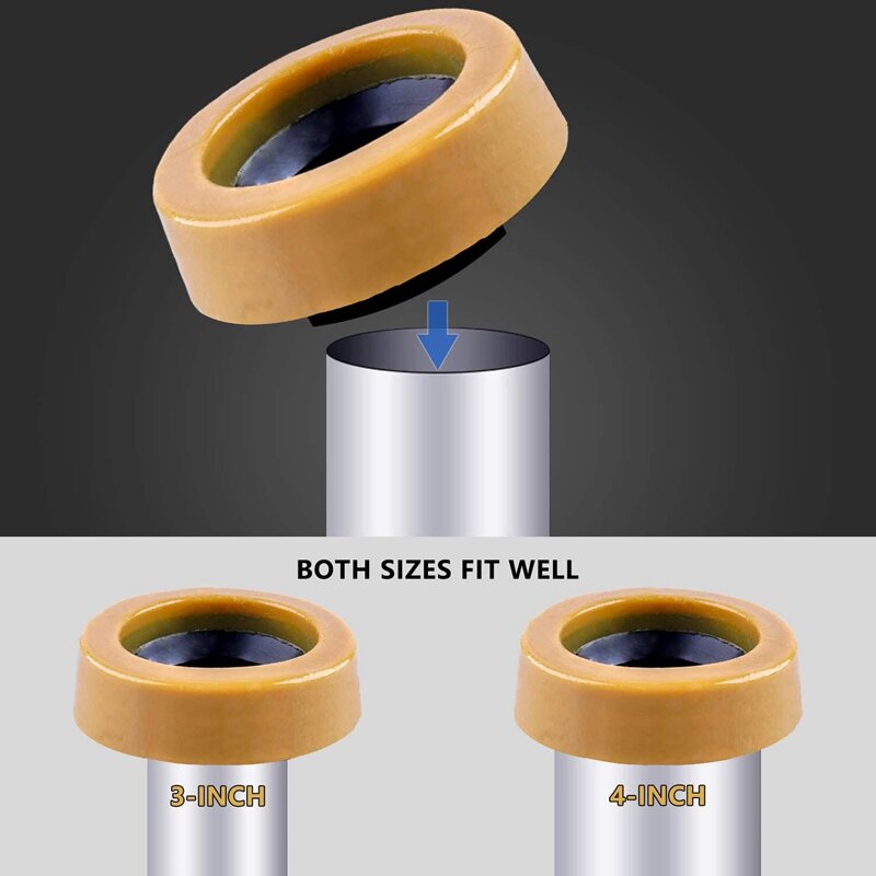 Kit Cincin Lilin Toilet untuk Toilet Saluran Lantai Pemasangan Baru atau Dudukan Ulang