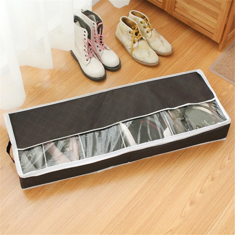 Składane widoczne pudełko na buty wielofunkcyjne ubrania buty na buty Organizer Box z przegrodą Home Bed Bottom Shoes pudełka do przechowywania