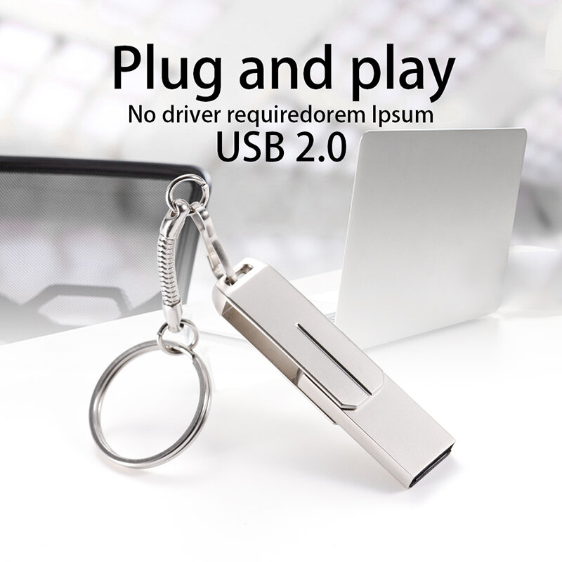 Jester USB Flash Drive 64GB 32GB Pen Drive 16GB Pendrive Tahan Air Tongkat Memori Perak Hadiah Bisnis Merek Baja Tahan Karat