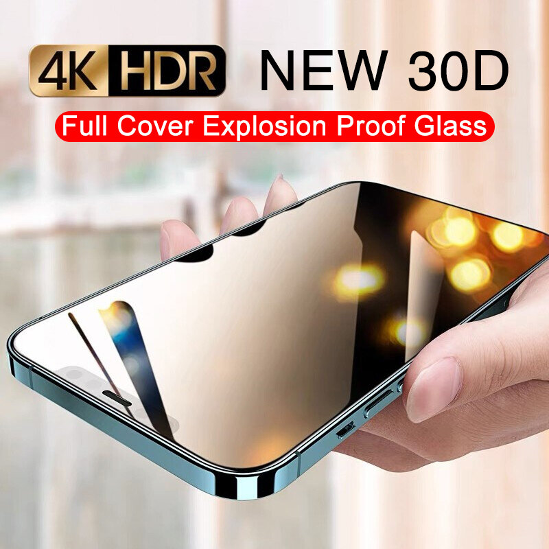 Защитное стекло 30D с полным покрытием для iphone 15, 13, 12, 11, 14 PRO MAX, X, XR, Защита экрана для iPhone 15, 14 Plus, 7, 8, закаленное стекло