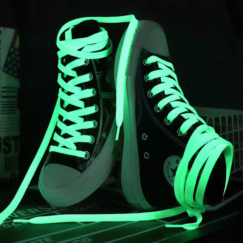 Светящиеся шнурки для детской кроссовки, мужские, женские, мужские спортивные шнурки для обуви, шнурки для ночной обуви, светоотражающие шнурки, 1 пара