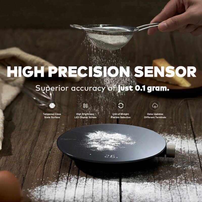 HOTO مقياس المطبخ الذكي ، بلوتوث التطبيق ميزان إلكتروني ، مقياس الميكانيكية ، أداة قياس وزن الغذاء ، شاشة ديجيتال LED