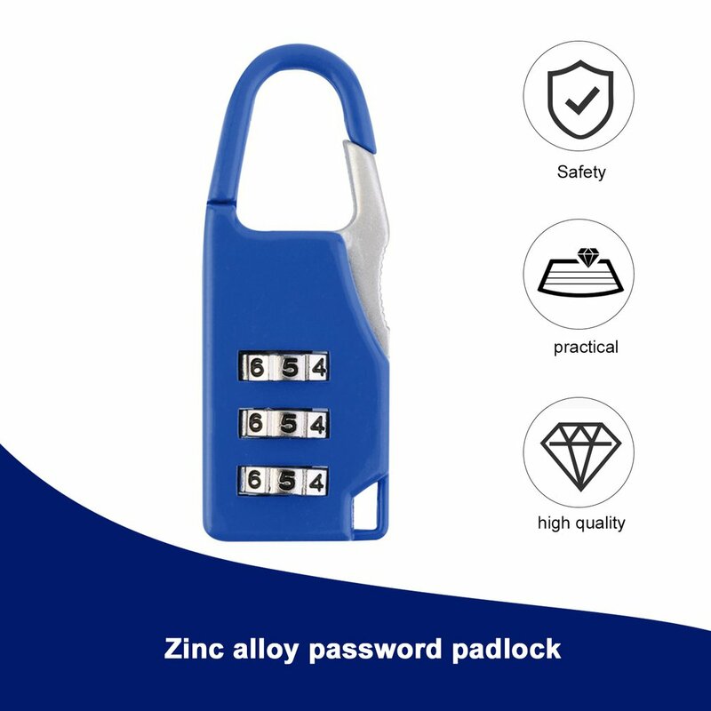 3 Mini Dial หลักรหัสรหัสผ่านกุญแจความปลอดภัย Travel Security ล็อคสำหรับล็อคกุญแจกระเป๋ายิม