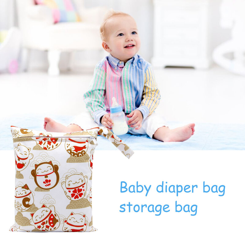 Bolsa de pañales para bebé, pañal de tela reutilizable, bolsa húmeda, cochecito portátil, impermeable, bolsillo seco