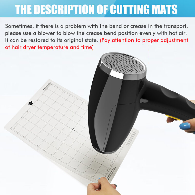 Cutting Mat untuk Silhouette Cameo 3/2/1 [Standar Digenggam 12X12 Inch,1Pack] Perekat & Lengket Non-Slip Fleksibel Grid Memotong Tikar