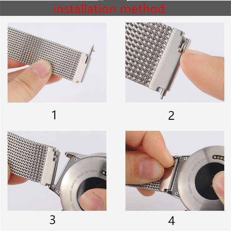 20mm watch band for xiaomi huami amazfit bip Milanese Loop Stainless Steel accessories for amazfit bip Youth Watch wrist Strap