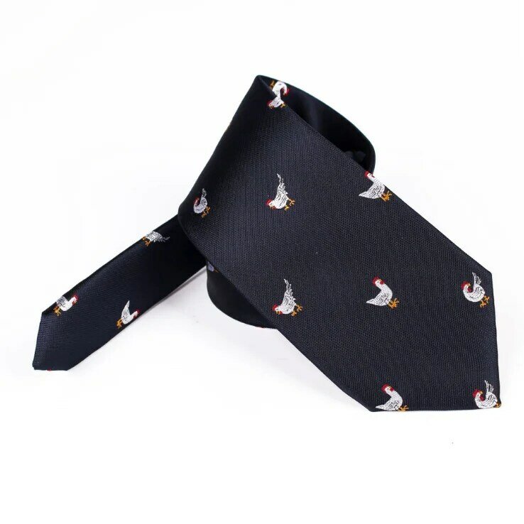 Ricnais-Corbata de algodón de poliéster para hombre, corbata fina con estampado de 7cm para boda, negocios, fiesta, corbatas de regalo informales
