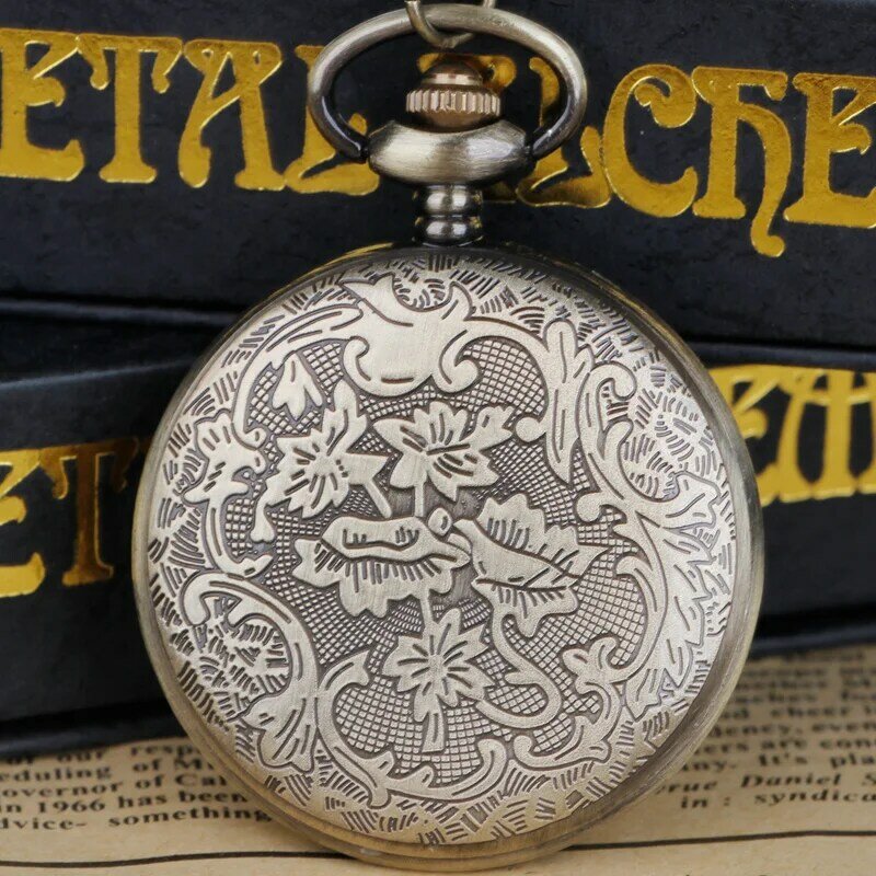 Relógio de bolso quartzo com corrente masculino, colar steampunk requintado, popular