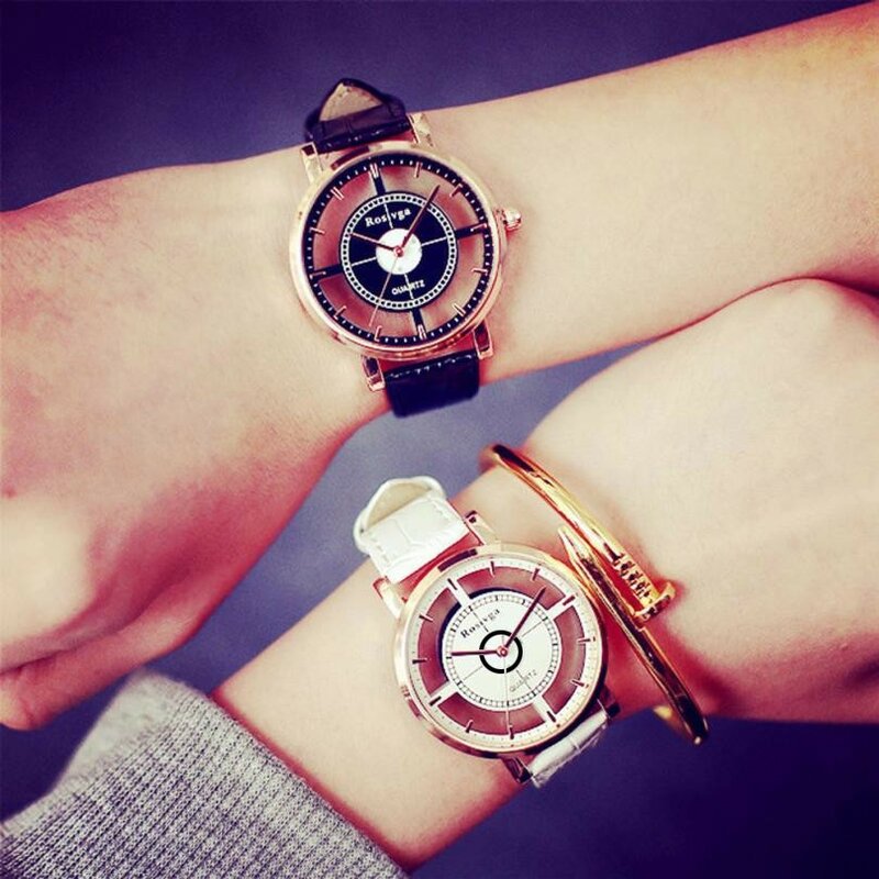 女性のためのトレンディな高級ブランドの時計,中空クォーツ時計,ヴィンテージの女性の腕時計,アクセサリー