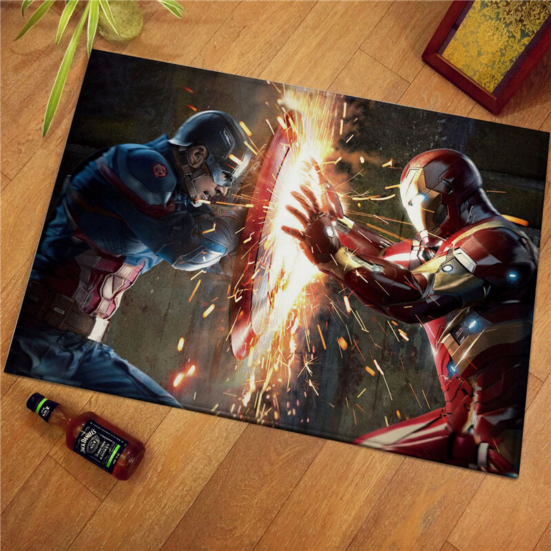 The Avenges Marvel Team Superhero Door mat Rug Captain America Carpet Floor Bedroom Doormat Non-slip Mat Cartoon Gift