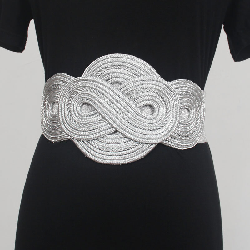 Faja elástica Vintage para mujer, corsés para vestido femenino, cinturón ancho de decoración, moda de pasarela, R1939