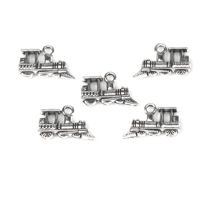 10 pçs antigo trem locomotiva encantos pingente bonito encantos diy jóias encontrando