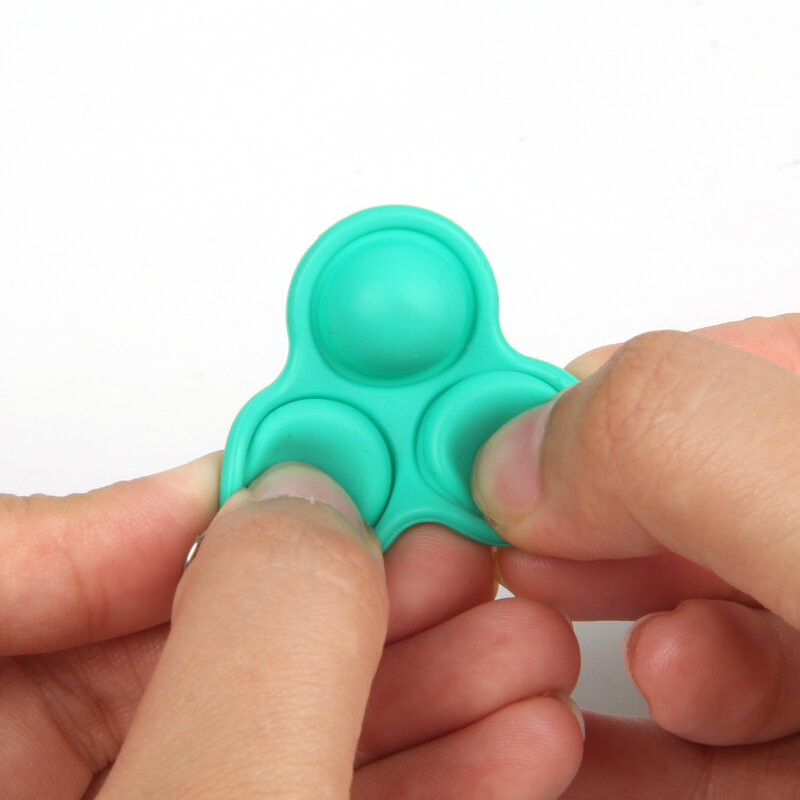 Брелок ASLSAW для ключей, силиконовая мини-игрушка для снятия давления с кончика пальца, снятия давления, Радужный брелок