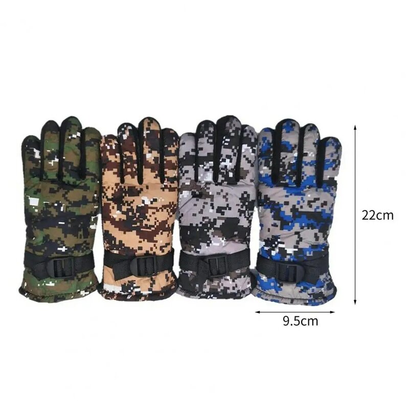 1 Pair Fleeced Sport Gloves Cartoon Windproof Full Finger Cover Winter Gloves for Kids