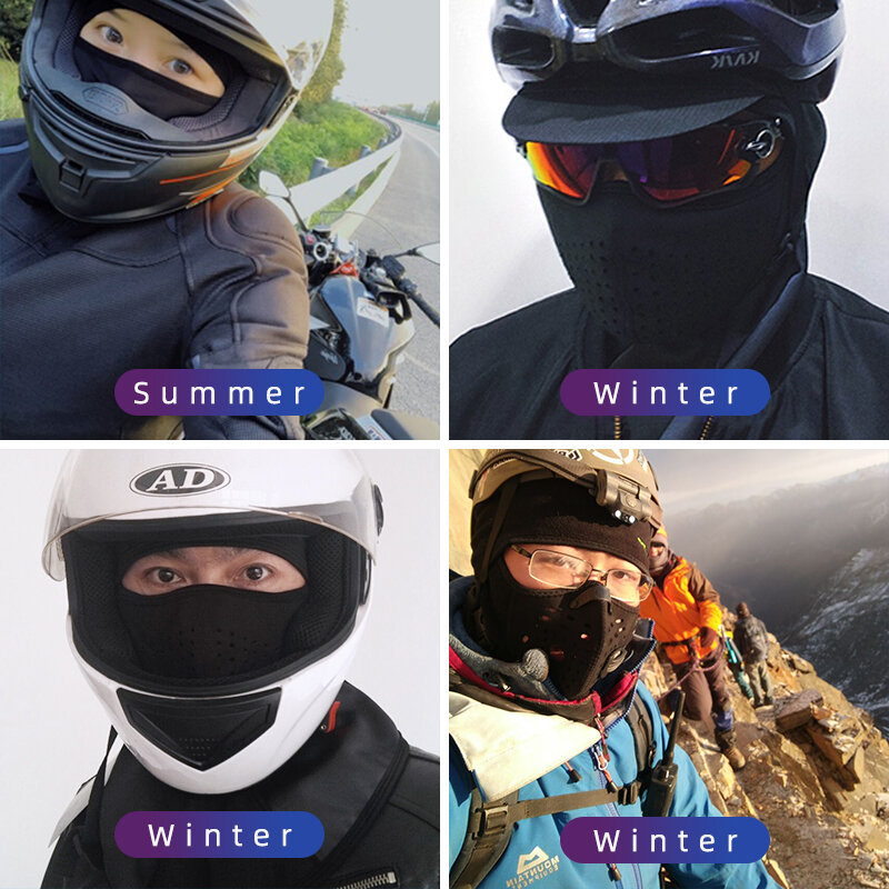 ROCKBROS – Masque de cyclisme en polaire thermique garde au chaud coupe-vent cagoule chapeau pour le ski et la pêche