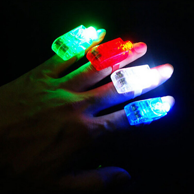 موضة جديدة ملونة Led مهرجان عيد ميلاد احتفال متعة حلقة إصبع ضوء مضيئة الأطفال مضيئة لعبة 5 قطعة اللون عشوائيا