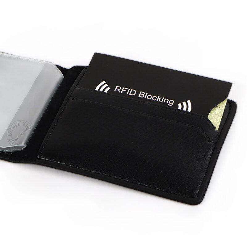 5 Buah Dompet Sinyal NFC Antipemindaian Pelindung Lengan Pemblokir RFID Tempat Kartu Bank Kredit Anti Maling Foil Aluminium Hitam