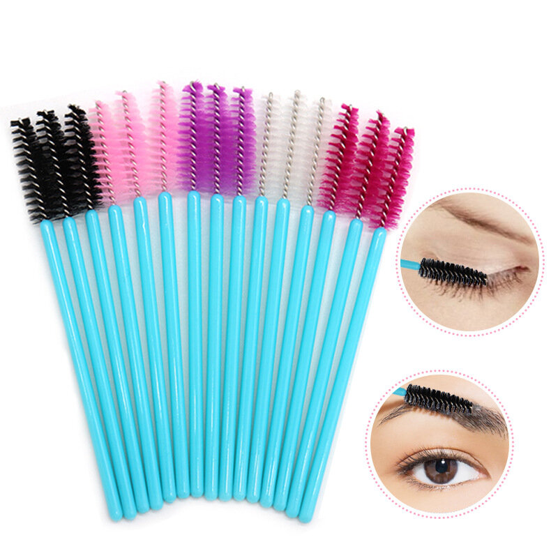 New 50 pcs Soft Eyelash Brushes Head For Eyelashes Eyebrow Applicator Mascara Wands Applicator Makeup Tools