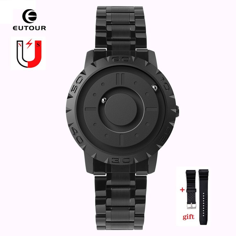 EUTOUR Magnetic Ball Watch Men Luxury Brand Famous Men's Quartz Wrist Watches Waterproof Quartz Wristwatches Relogio Masculino