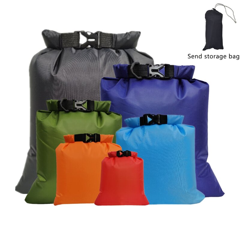6PCS/set Taffeta Waterproof Bag Outdoor Swimming Diving Compression Storage Dry Bag For Kayaking Boating Camping Clothing Holder