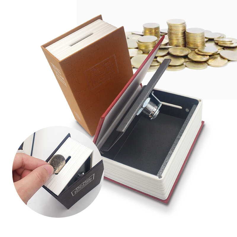 Cofre de dinheiro para crianças, caixa secreta em forma de caixa para cobrir dinheiro e chave para crianças