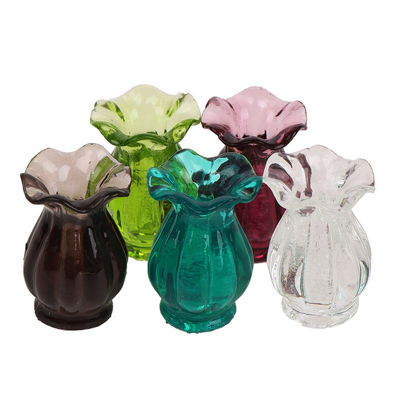 Petit Vase à bouche Miniature pour maison de poupée, accessoire artisanal de bricolage, Vase de décoration pour jardin de maison, petit Vase hydroponique de fleurs séchées
