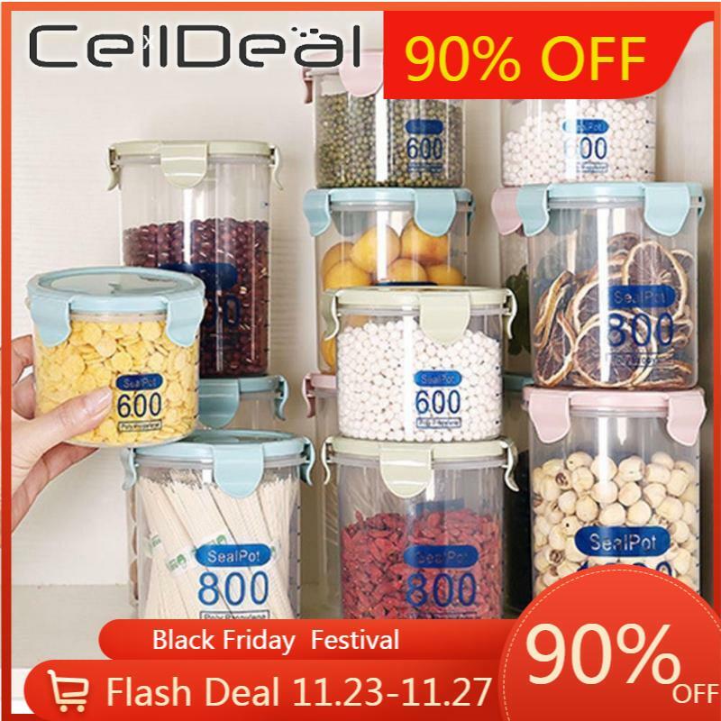 CellDeal 600ml Fresh-keeping Can Container Food Snack Storage Box Vegetable Food Preservation Tank with Cover Storage Bottle
