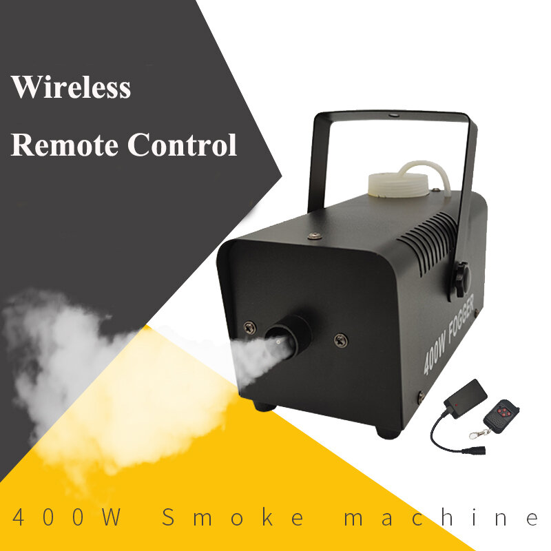 Minimáquina de humo de 400W para discoteca, proyector de escenario de Navidad con cable/Control remoto, nebulizador de suelo para el hogar, DJ, fiesta
