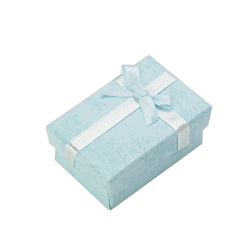 Caja de embalaje para joyería, 24 Uds., color azul cielo o morado, de papel aleatorio, collar, pendiente, pulsera, cadena, tamaño 8x5cm