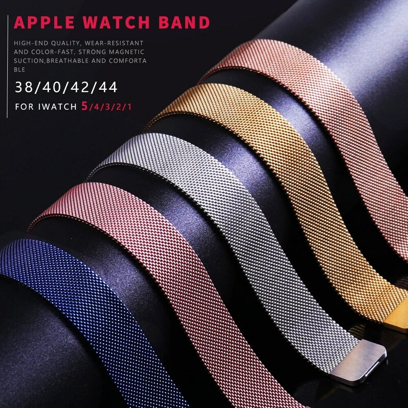 Milanese loop pulseira de aço inoxidável banda para apple assistir série 1/2/3/4 42mm 38mm pulseira para iwatch 5 40mm 44mm